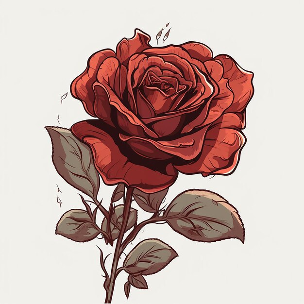 a drawing of a flower that is called the rose