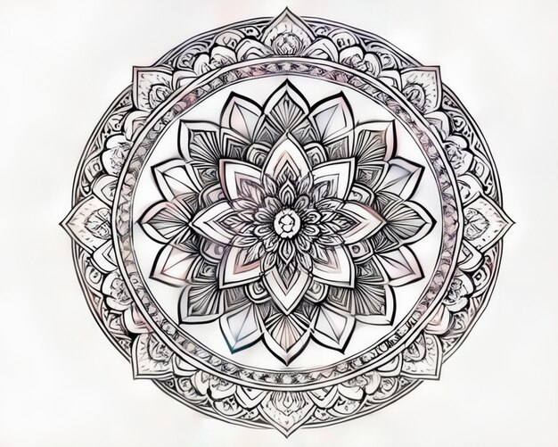 Photo a drawing of a flower that is on a white background