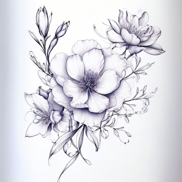 a drawing of a flower that says  flowers