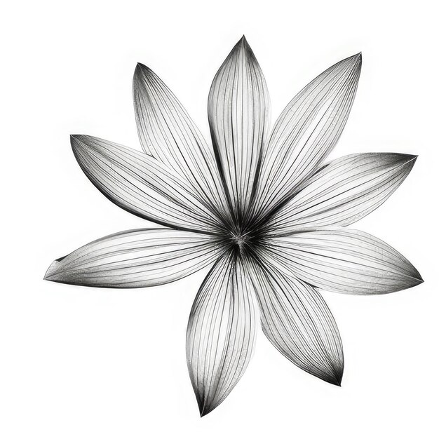 A drawing of a flower with a black outline.