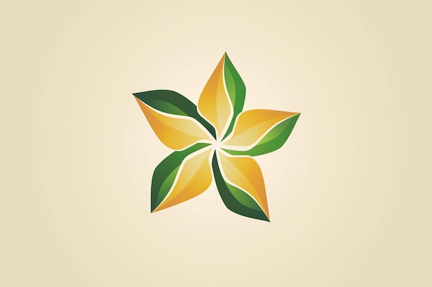 a drawing of a flower with green leaves and a yellow flower
