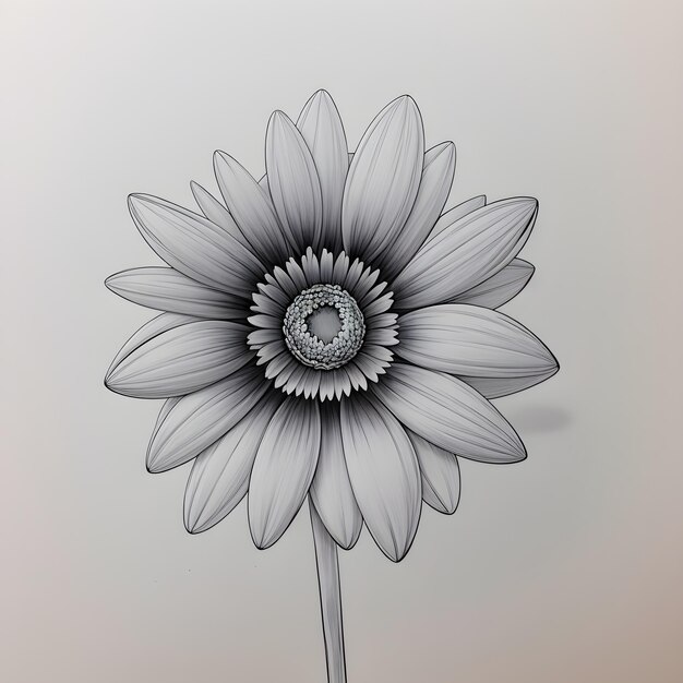 drawing of a flower with a large center