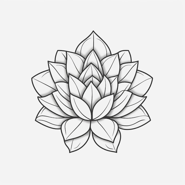 Photo a drawing of a flower with leaves on it generative ai