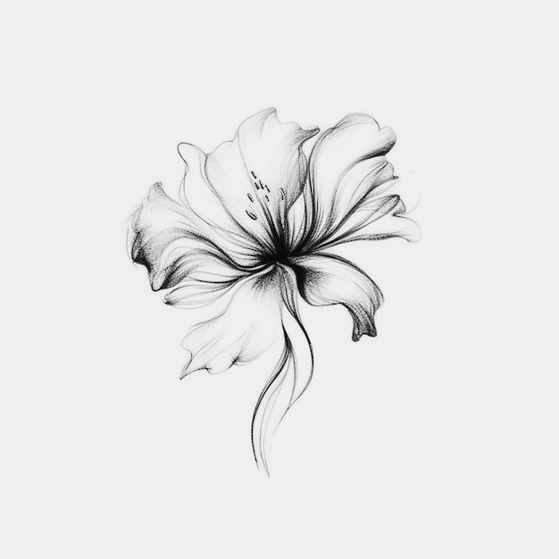 A drawing of a flower with a white background.