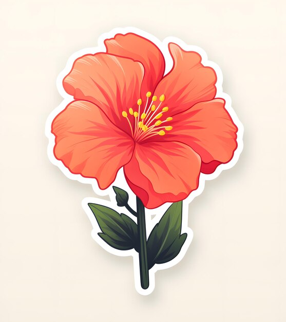 Photo a drawing of a flower with the word hibiscus on it