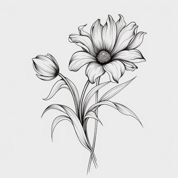 A drawing of a flower with the word love on it