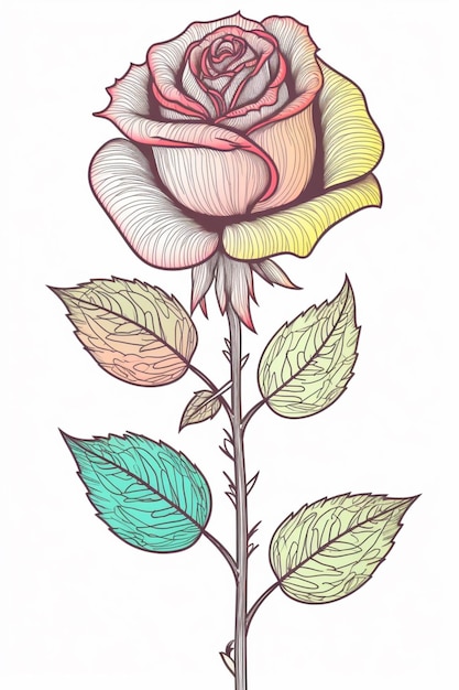 Foto un disegno di un fiore con sopra la parola amore