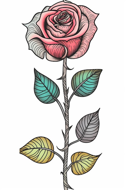 A drawing of a flower with the word love on it