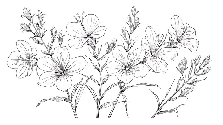 Photo 人によって描かれた花の絵