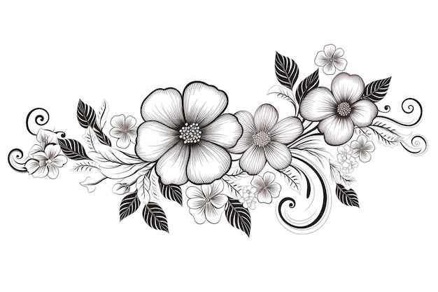 a drawing of flowers that says " flowers ".