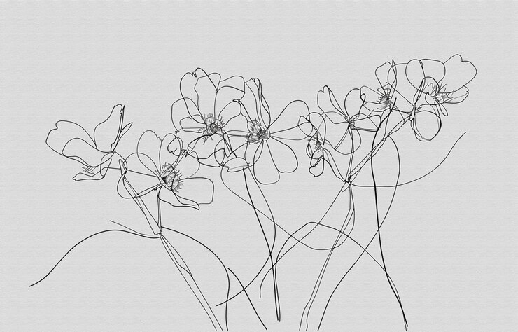 Photo 花の絵を描いた花の絵