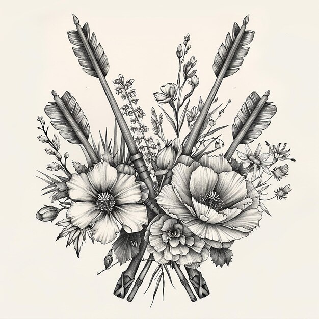 Photo a drawing of flowers with the word quot hope quot on it