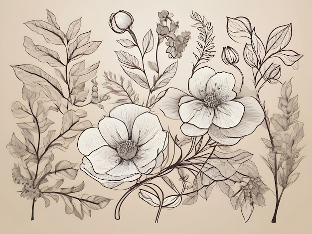 drawing of flowers