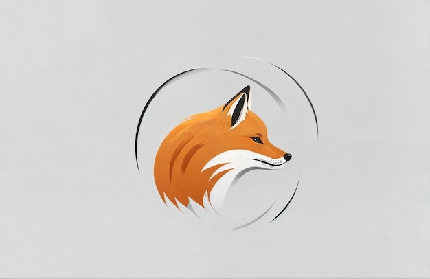 Photo a drawing of a fox that has a circle in the middle