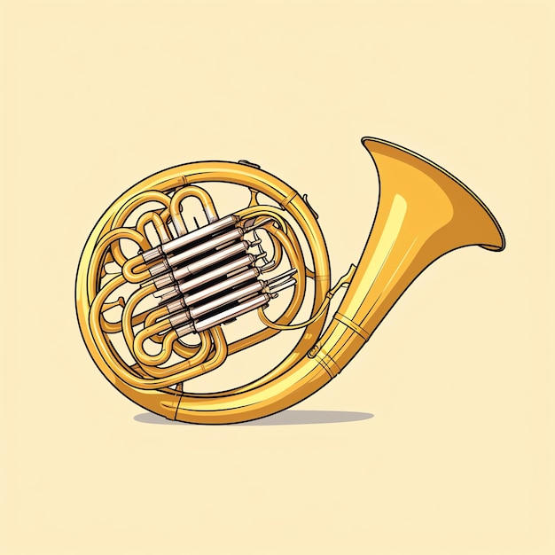 Photo a drawing of a french horn