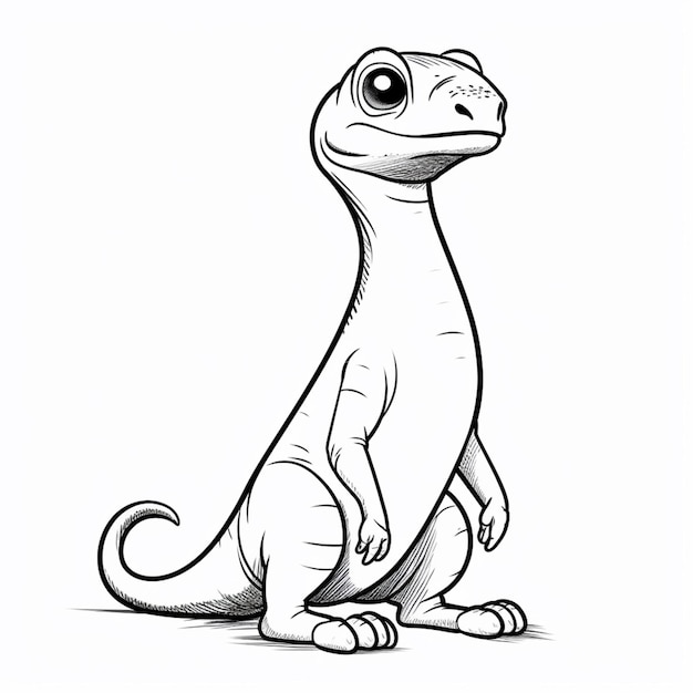 a drawing of a geckole sitting on its hind legs generative ai