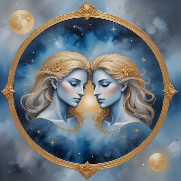 Foto un disegno di un segno zodiacale gemini gemini