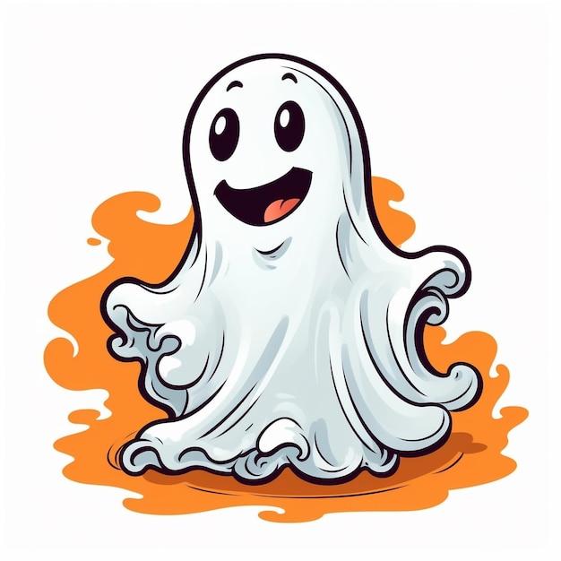 a drawing of a ghost with a smile on it