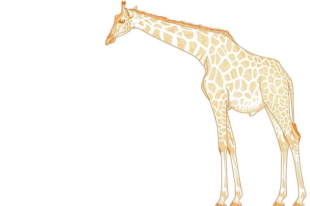 Photo a drawing of a giraffe on a white background