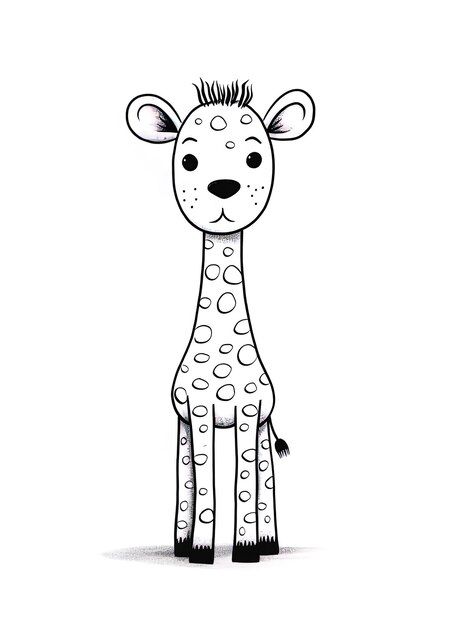 a drawing of a giraffe with a giraffe on it