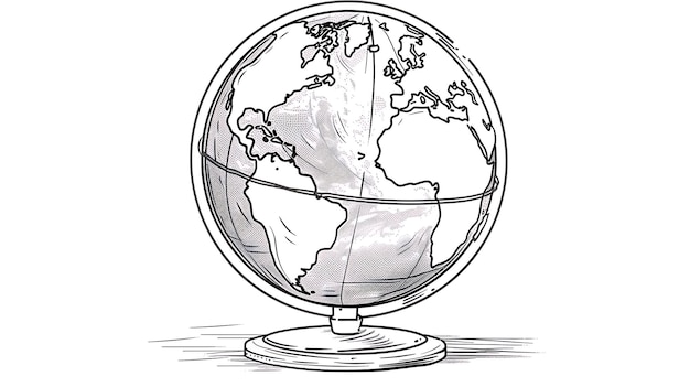 Photo a drawing of a globe with a drawing of a globe with the words  earth  on it