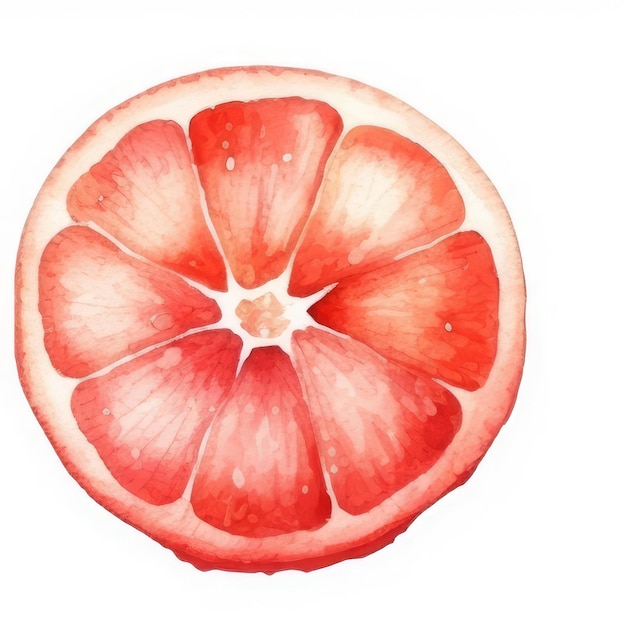 Photo a drawing of a grapefruit with a red center.