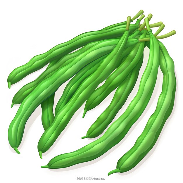 Photo a drawing of a green pea pod with the word  im on it