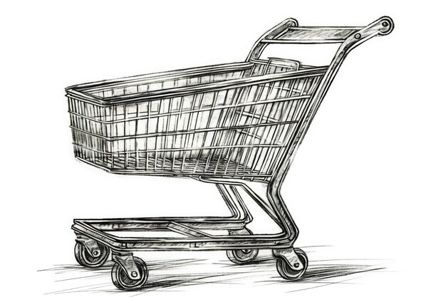 Photo drawing of a grocery basket generated by ai