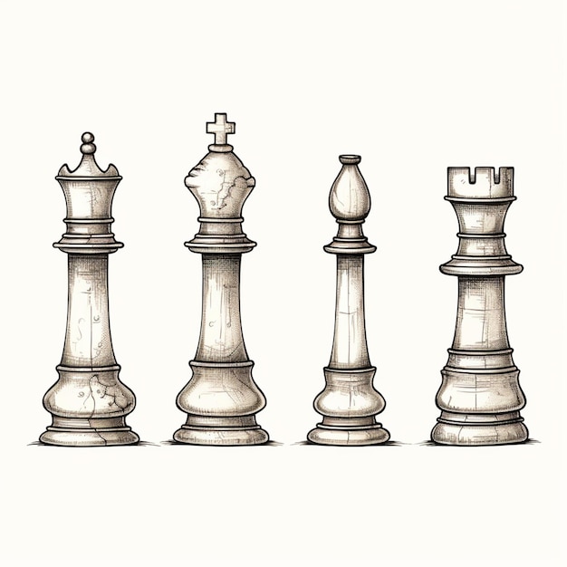 chess pawn with a crown tattoo, Stable Diffusion