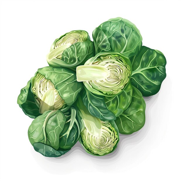 Photo a drawing of a group of lettuce