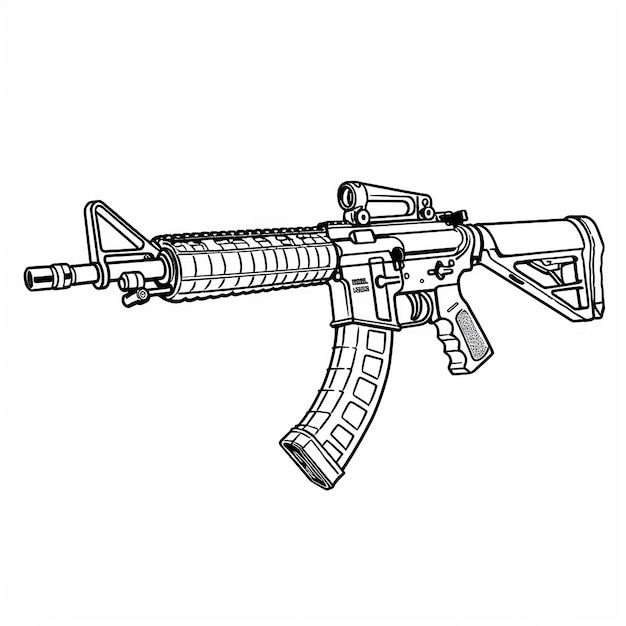 銃の絵に銃という言葉が描かれています
