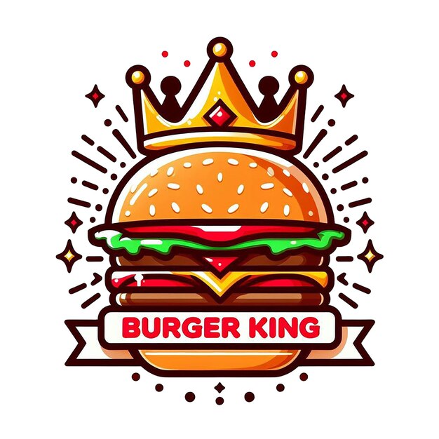 a drawing of a hamburger with a crown on it