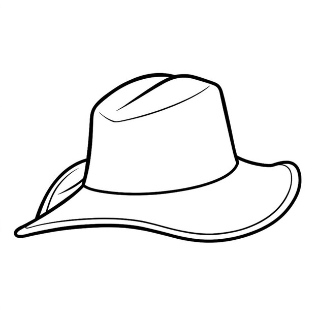 a drawing of a hat with a leaf on it generative ai