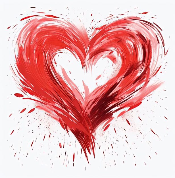 drawing a heart clipart in the style of emotionallycharged brushstrokes