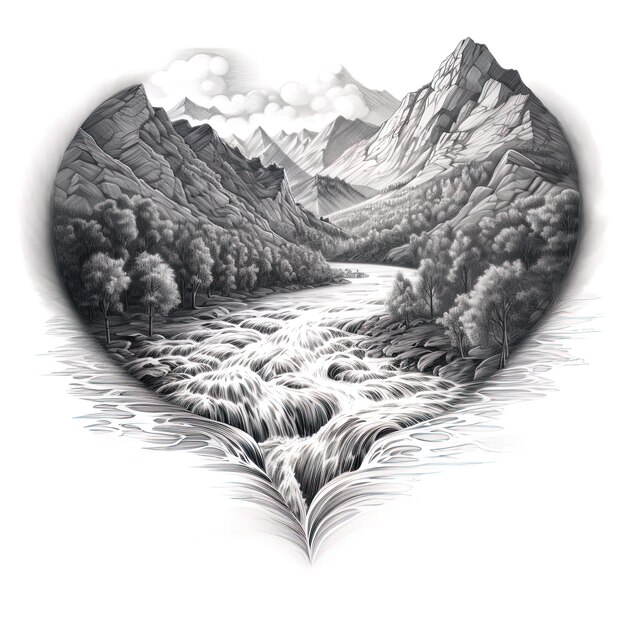 a drawing of a heart that has a heart that says  snowdonia  on it