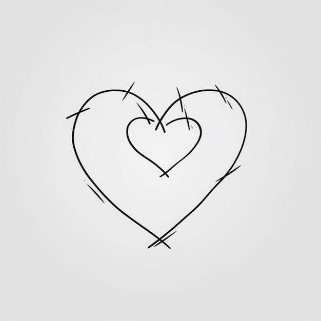 Photo a drawing of a heart with a cross inside of it generative ai