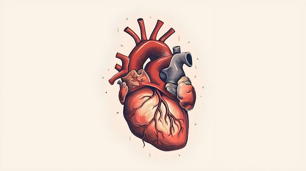 A drawing of a heart with a hammer