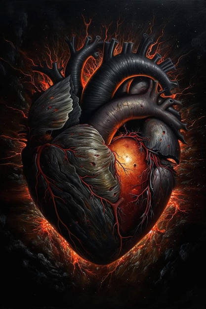 A drawing of a heart with the words'heart'on it