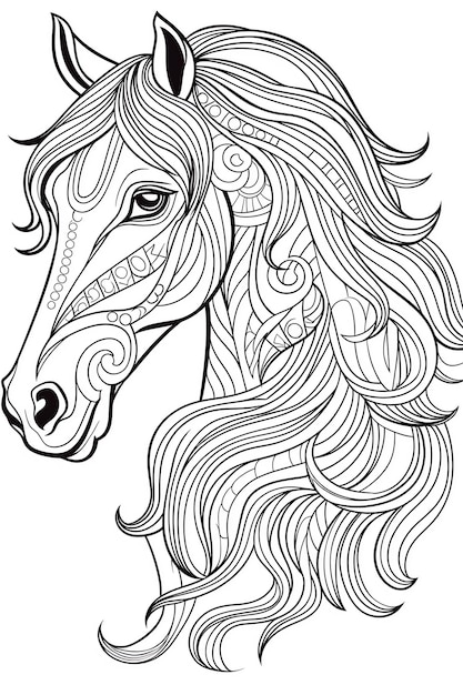 Premium AI Image | a drawing of a horse