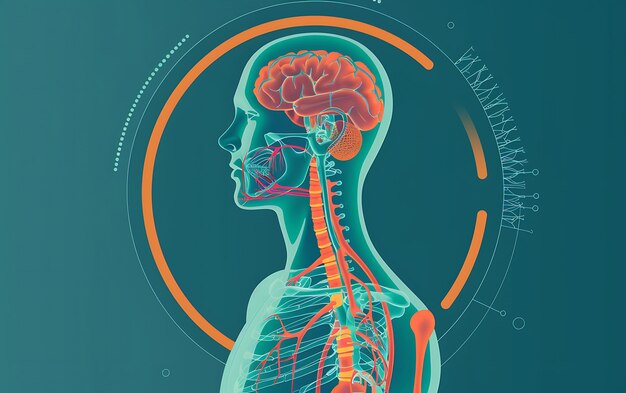 a drawing of a human head with the brain labeled as the word brain