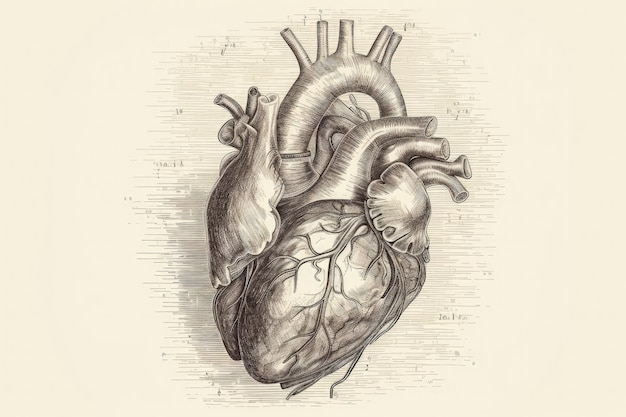 Foto un disegno di un'intelligenza artificiale generativa del cuore umano