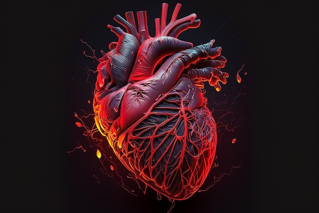 A drawing of a human heart with the words'heart'on it