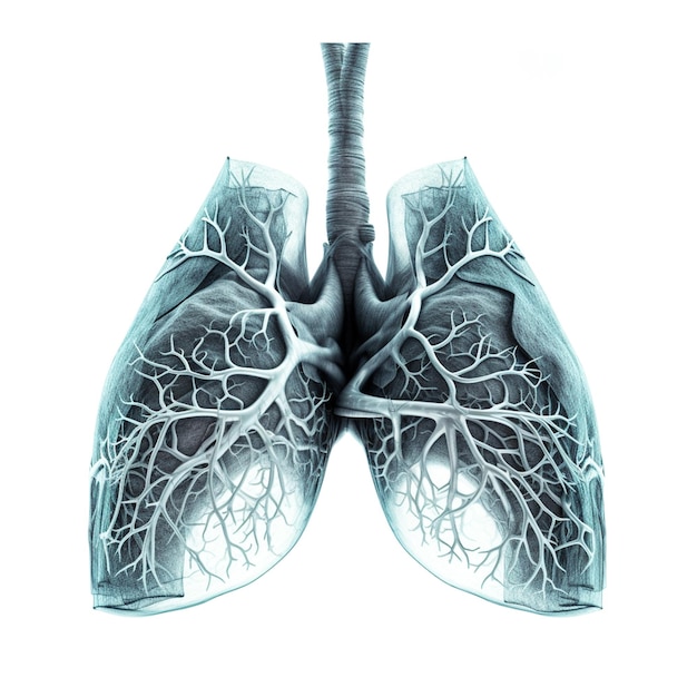 A drawing of a human lung