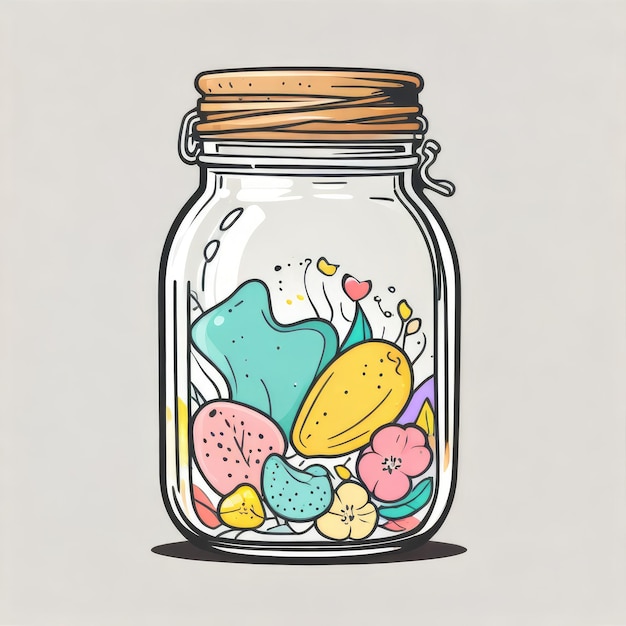 Photo a drawing of a jar with the word chocolate on it