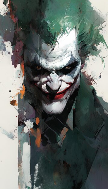 Photo a drawing of a joker by comic book creator