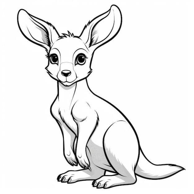 a drawing of a kangaroo sitting down with its eyes open generative ai