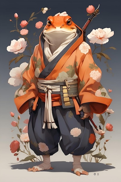 Foto un disegno di un kimono con un fiore sullo sfondo