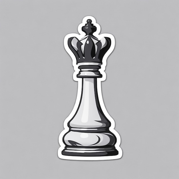 A drawing of a king chess piece sticker