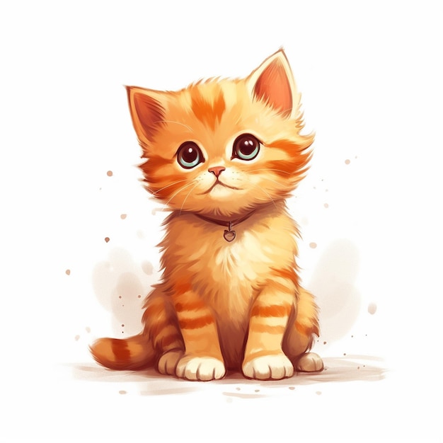 Рисунок котенка со словом кошка на нем