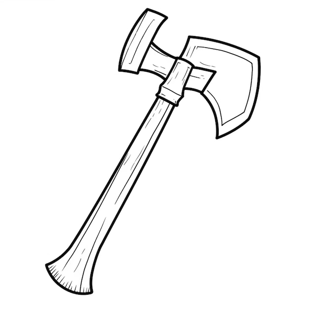 Photo a drawing of a large axe with a long handle generative ai